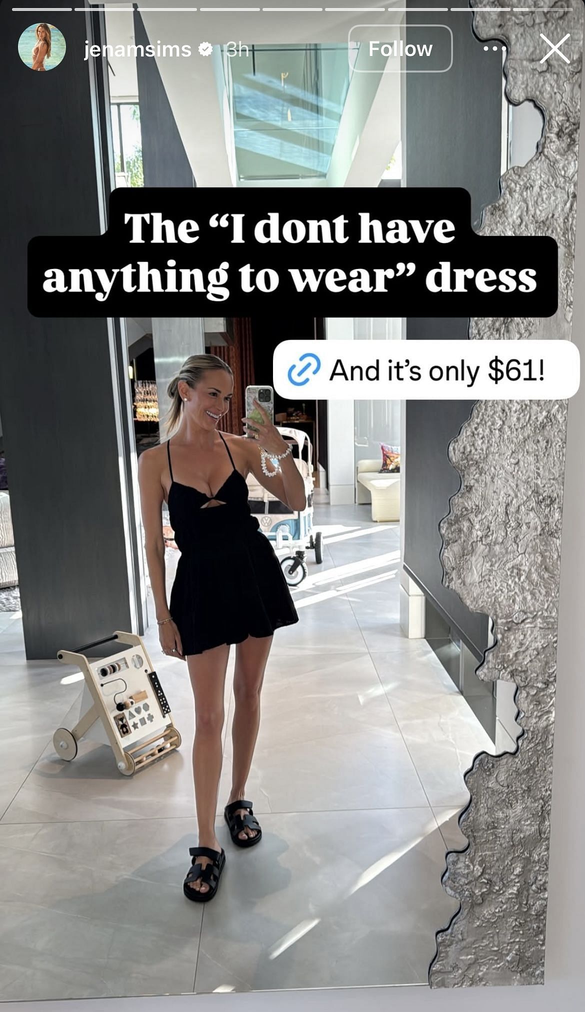 Still taken from Jena Sims’ Instagram story via Instagram/@jenamsims